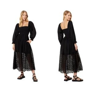 New Free People Perfect Storm Boho Relaxed Cotton Maxi Dress Large